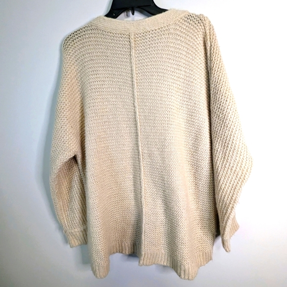 Free People Oversized Slouchy V-Neck Sweater Wool Alpaca Blush Size Medium EUC - Picture 5 of 11